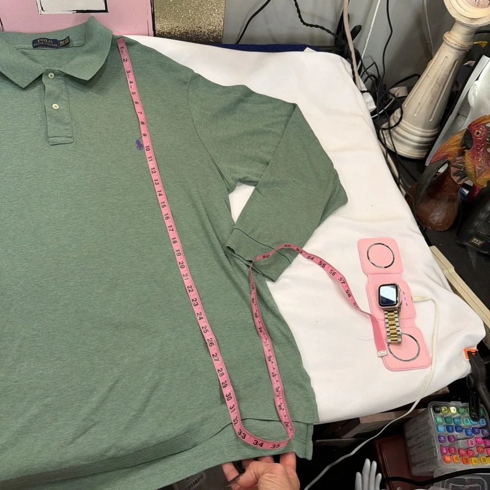 Polo Ralph Lauren Men's Long Sleeve Collared Shirt‎ Mint 3xlt 509